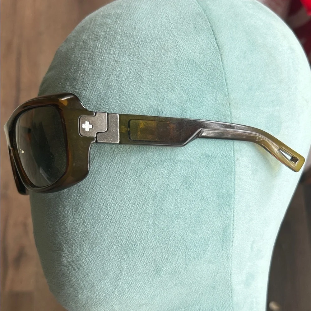 Spy Optic y2k La Baron Tortoiseshell Rectangle Sunglasses polarized Lenses !!